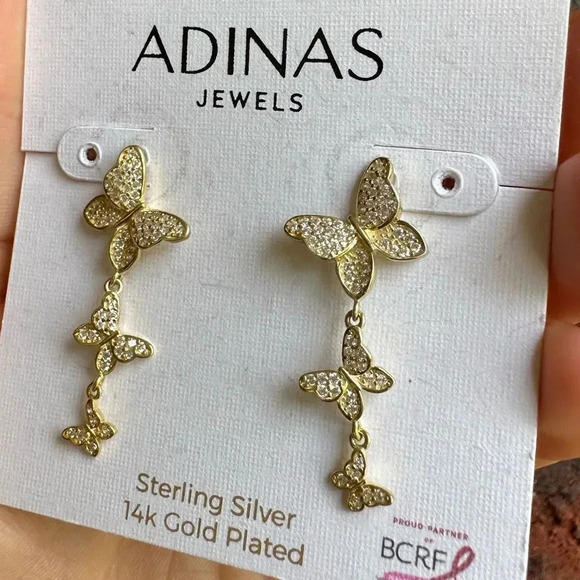 Anthropologie Butterfly Gold Zirconia Earrings - Picture 9 of 9